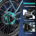 Miniatyrbild 4 av 6: Fafrees F20 Varaktig blå elcykelfällbar 20 tum med batteri 36V 18,2A, 250W 25 km/h SHIMANO 7