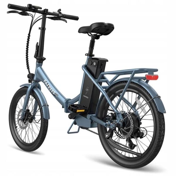 Fafrees F20 Varaktig blå elcykelfällbar 20 tum med batteri 36V 18,2A, 250W 25 km/h SHIMANO 7