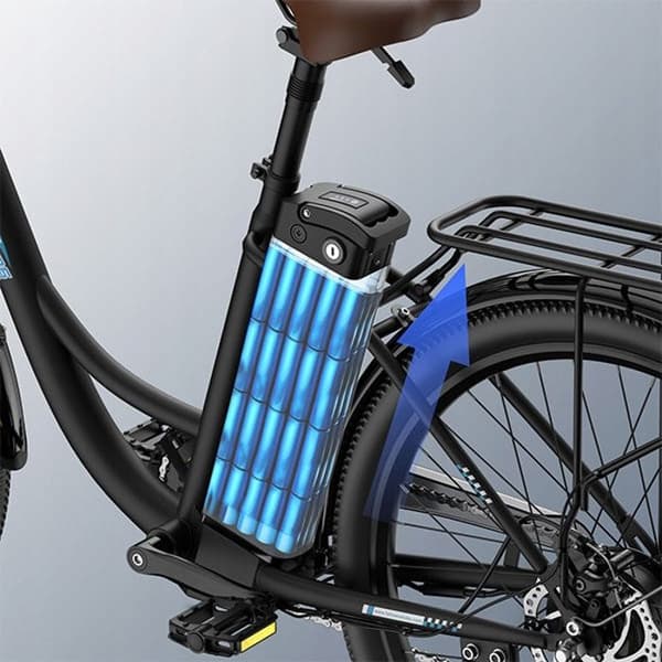 Fafrees F26 Hållbar elcykel 26 tum, 36V 20,3Ah, 250W 25km/h, City E-Bike Räckvidd 80-200 km, Last 120kg vit