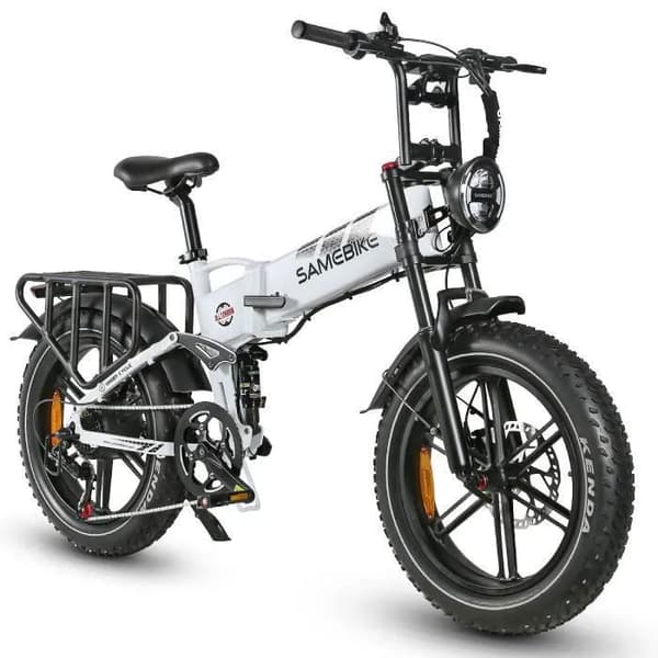 SAMEBIKE RS-A02 hopfällbar elcykel 8V17AH Motor 1200W Däck 20*4,0 tum Vit