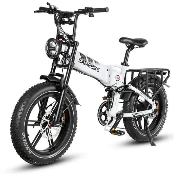 SAMEBIKE RS-A02 hopfällbar elcykel 8V17AH Motor 1200W Däck 20*4,0 tum Vit