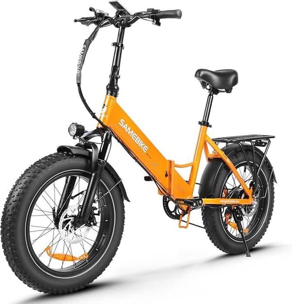 SAMEBIKE 20 Inch E-Bike LOTDM200-II-FT-BO-EU, 48 V 13 Ah avtagbart batteri, Max. upp till 120 km,