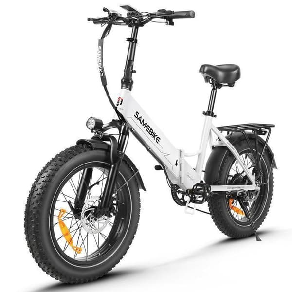 Samebike LOTDM200-II - Fällbar elcykel VAE 20" - 750W motor 48V/13Ah batteri, Shimano 7 Speeds, Räckvidd 90 km, Vit