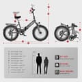 Miniatyrbild 6 av 6: SAMEBIKE 20 Inch E-Bike LOTDM200-II-FT-GY, 48V 13Ah avtagbart batteri, Max. upp till 120 km,
