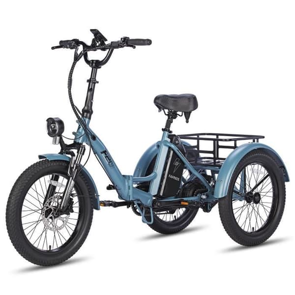 FAFREES F20 Mate Elcykel - 500W Motor 48V18.2AH Batteriassisterad räckvidd 110KM Hydrauliska bromsar - Gråblå