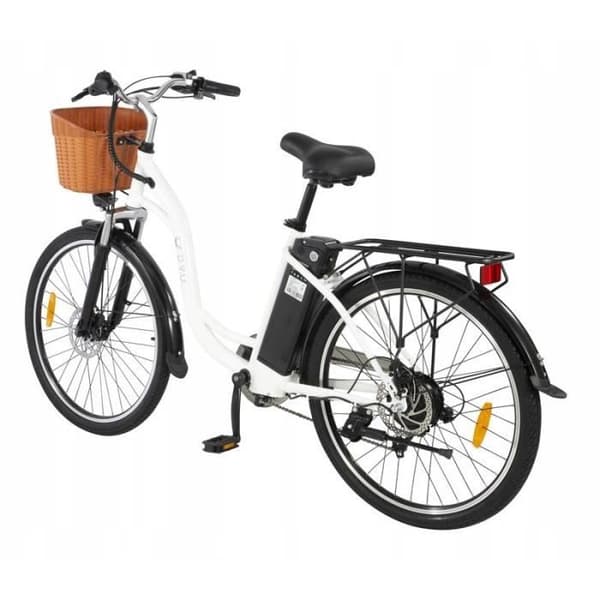 Elcykel för damer - DYU C6 - 26" hjul - 350W motor - 36v 12,5Ah batteri - SHIMANO 7 Speed - 70KM räckvidd - Vit