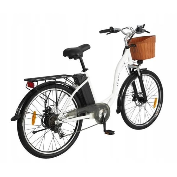 Elcykel för damer - DYU C6 - 26" hjul - 350W motor - 36v 12,5Ah batteri - SHIMANO 7 Speed - 70KM räckvidd - Vit