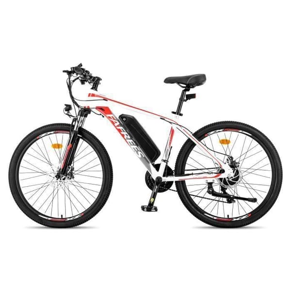 Fafrees Hailong One 26 tum elcykel Räckvidd 55km Främre stötdämpare Shimano 21 speeds Batteri 36V13Ah vit