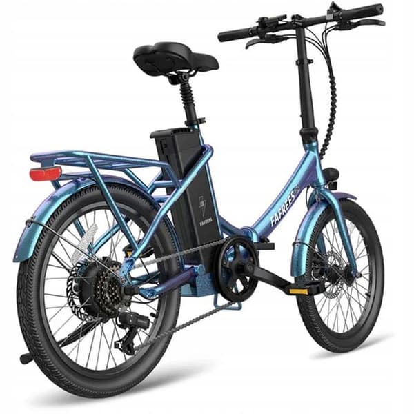 Fafrees F20 Varaktig norrskensblå E-Bike Folding 20 Inch med batteri 36V 18,2A, 250W 25 km/h SHIMANO 7