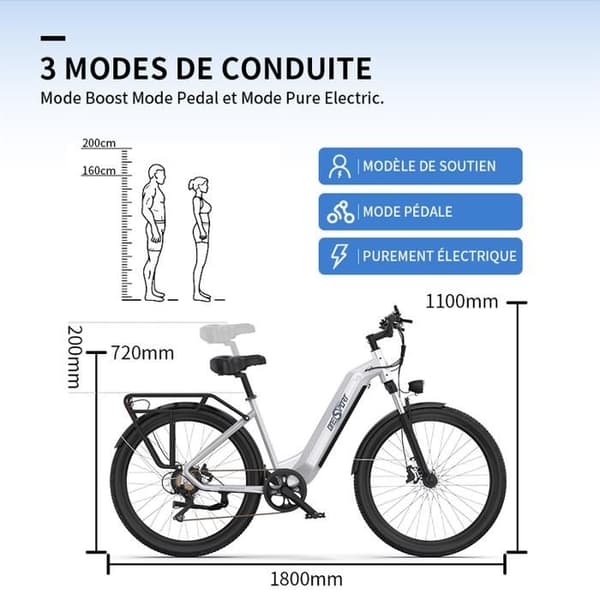 ONESPORT OT05 Ebike 27,5" elcykel - Hydrauliska bromsar - 36V 250W 18,2Ah batteri - Momentsensor - Bluetooth APP