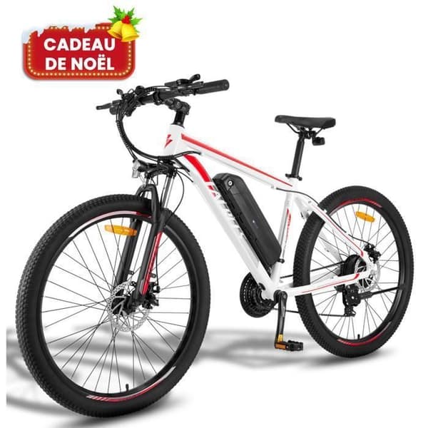FAFREES F28 MT - Elcykel 27.5” - Motor 480W - Avtagbart Batteri 36V/14.5Ah - Elmtb - Shimano 21 Växlar - Vit