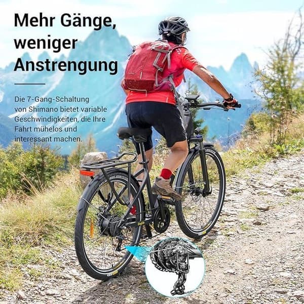 Eleglide T1 Step-Thru E-Bike, 27,5 tums elcykel, touringcykel, stadscykel, 36V 13Ah litiumbatteri,