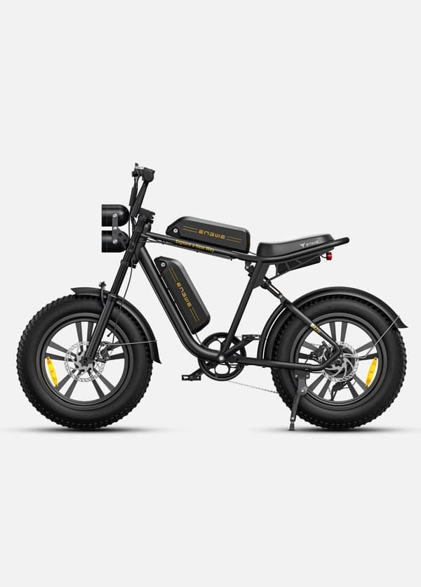 ENGWE M20 kaksoisakkuinen 750 W sähköpyörä | 48V 26Ah Dual Range | 75 km+ kilometrimäärä | 20" MTB-renkaat | Shimano 7-vaihteinen Musta
