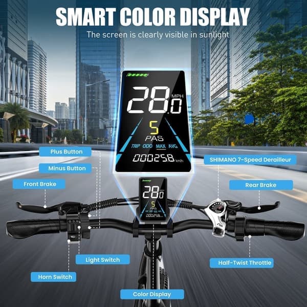 Vitilan-U3 Vikbar elektrisk cykel 750W, 48V13Ah batteri,20 "* 3" fett däck,färg LCD skärm,Shimano 7-växlad växel