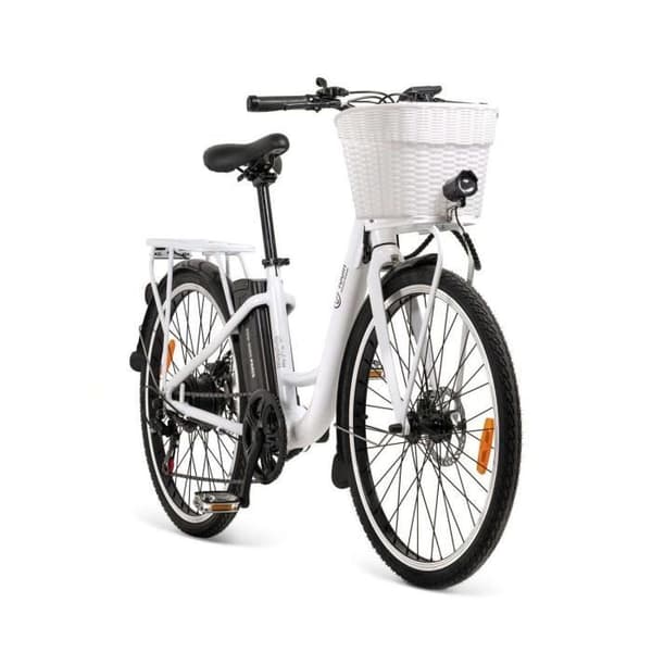 Youin Paris elcykel - 6 SHIMANO-hastigheter - 250W - 26'' hjul - Avtagbart 36V-10Ah litiumbatteri - Räckvidd 35-40Km - Vit