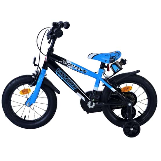 Lasten polkupyörä - Volare - Sportivo Kinderfiets - 14 tuumaa - Sininen musta - Kaksi käsijarrua