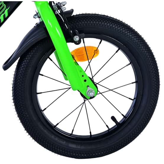 Barncykel - Volare - Sportivo Kinderfiets - 14 Tum - Grön Svart - Två Handbromsar