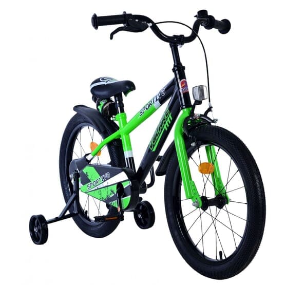 Lasten pyörä - Volare - Sportivo Kids Bike - 18 tuumaa - Vihreä musta