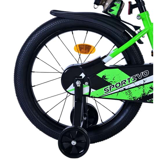 Lasten pyörä - Volare - Sportivo Kids Bike - 18 tuumaa - Vihreä musta