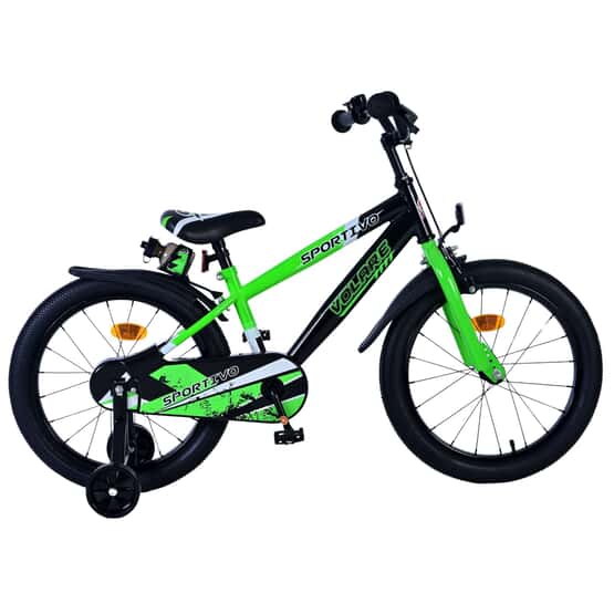 Lasten pyörä - Volare - Sportivo Kids Bike - 18 tuumaa - Vihreä musta