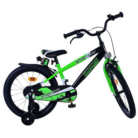 Lasten pyörä - Volare - Sportivo Kids Bike - 18 tuumaa - Vihreä musta
