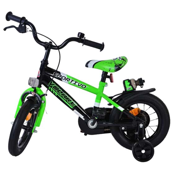 Lasten pyörä - Volare - Sportivo Kids Bike - 12 tuumaa - Vihreä Musta
