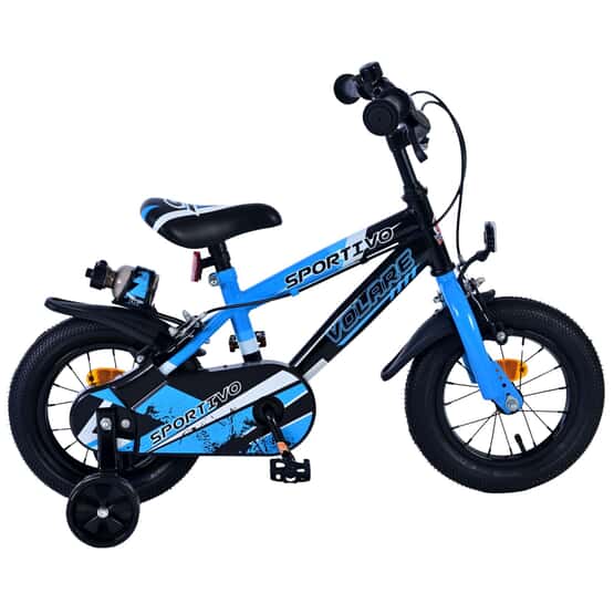 Barncykel - Volare - Sportivo Kinderfiets - 12 Tum - Blå Svart - Två Handbromsar