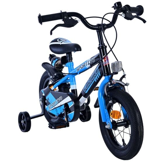 Barncykel - Volare - Sportivo Kinderfiets - 12 Tum - Blå Svart - Två Handbromsar