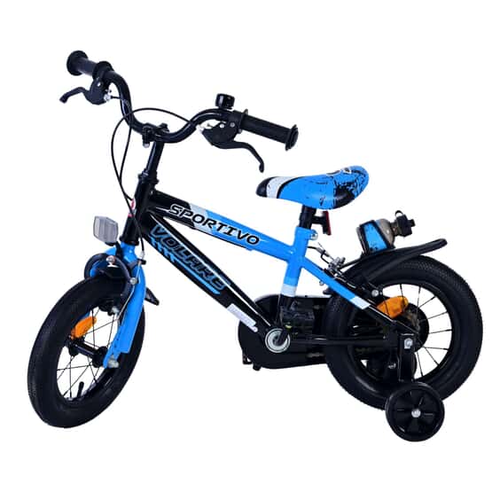 Barncykel - Volare - Sportivo Kinderfiets - 12 Tum - Blå Svart - Två Handbromsar