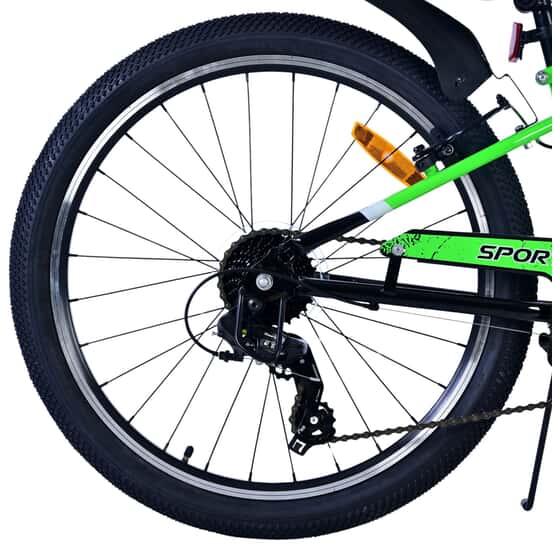 Børnecykel - Volare - Sportivo børnecykel - 24 tommer - 7 gear - sort grøn