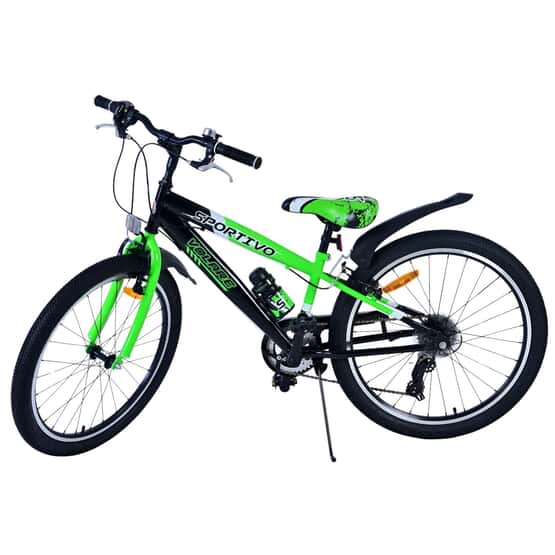 Børnecykel - Volare - Sportivo børnecykel - 24 tommer - 7 gear - sort grøn