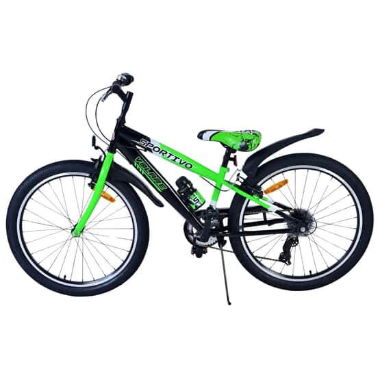 Børnecykel - Volare - Sportivo børnecykel - 24 tommer - 7 gear - sort grøn