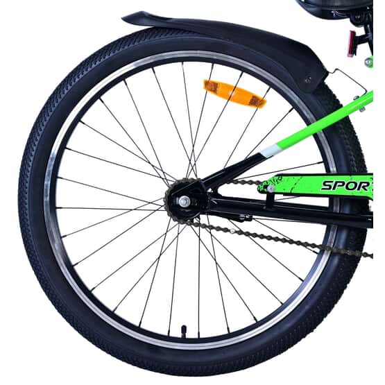 Børnecykel - Volare - Sportivo Børnecykel - 24 Tommer - Sort Grøn