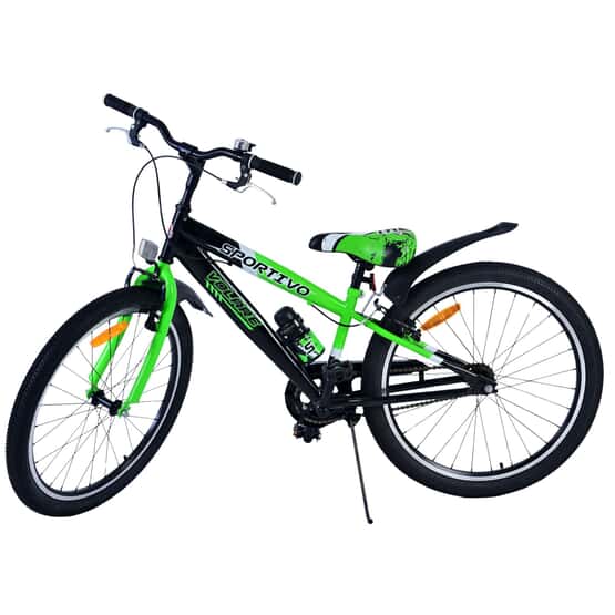 Børnecykel - Volare - Sportivo børnecykel - 24 tommer - Sort Grøn - To håndbremser