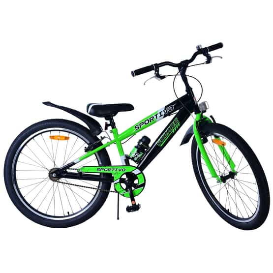 Lasten polkupyörä - Volare - Sportivo Kids Bike - 24 tuumaa - Musta Vihreä - Kaksi käsijarrua