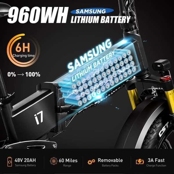 Vitilan i7PRO 3.0 foldbar elcykel 750W, 20"*4" fede dæk, 48V20Ah Samsung-batteri, tophastighed 45 km / t, rækkevidde 80 km / t, fuld affjedring