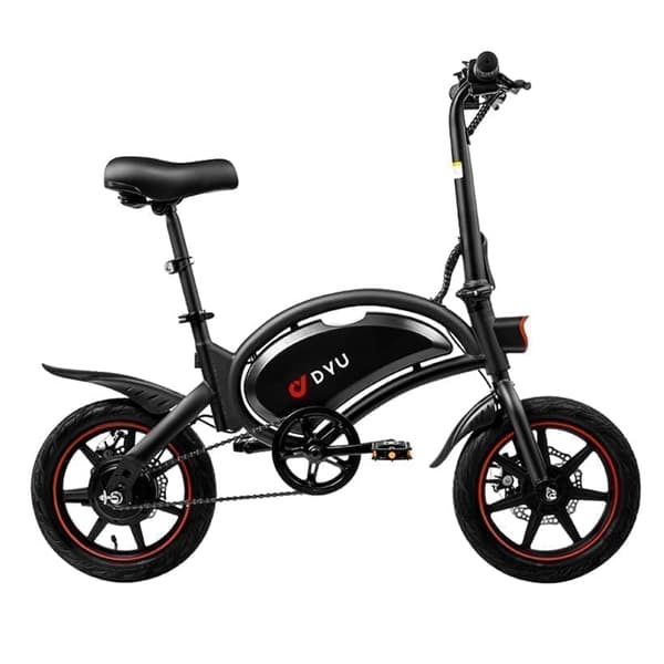 DYU D3F 14 tommer mini folde elcykel, 250W motor, 36V 10AH batteri, produktvægt 17KG, sort