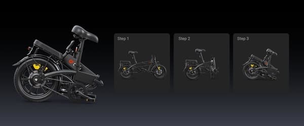 DYU A1F Pro hopfällbar elcykel – 40 km räckvidd, inbyggt 7,5 Ah batteri, 250 W motor, 16-tums däck – Lättviktscykel i aluminiumlegering, svart