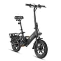 Miniatyrbillede 1 af 9: DYU C3 Urban elcykel – 25 km/t hastighed, 7,5 Ah indbygget batteri, 14" dæk – kompakt elcykel med metalramme