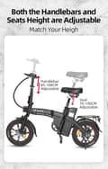 Miniatyrbillede 10 af 10: DYU A5 elcykel – 60 km rækkevidde, 48V 350W motor, 14" dæk – Ultralet pendlercykel i aluminiumslegering