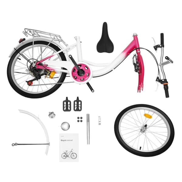 20 tum cykel, 6-växlad transmission, justerbar sadelhöjd,Rodo