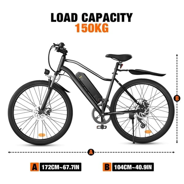 iscooter EB3 26'' elcykel, 500W motor, 10AH batteri, 35 KM/H, pedalassistenttilstand udholdenhed 100KM