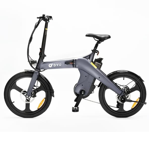 DYU T1 foldbar elcykel 20 tommer, 250W motor, 36V 10Ah batteri, maksimal hastighed 25 km / t, maksimal rækkevidde 60 km, dobbeltbremser for og bag