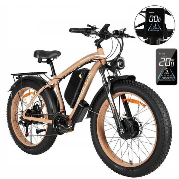 Elcykel DP-26 Dubbel Motor 2000W Batteri 48V 20Ah 55km-h hjul 26" SHIMANO med 21 växlar hydrauliska skivbromsar - Grön