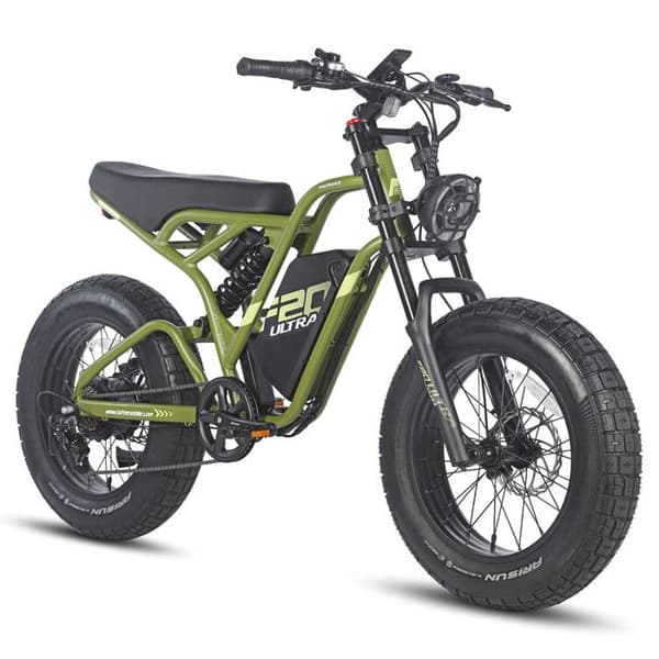 Fafrees F20 Ultra Elcykel - Ram M - SHIMANO 7S - Aluminiumhjul 20 - svart och grön - 750 W