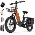 Miniatyrbild 1 av 6: Laddning - LANKELEISI Wombat-1 Elcyklar Motor 1000W Batteri 48V20AH 46km/h 70km Shimano 7 växlar 20"*3.0 Svart Orange