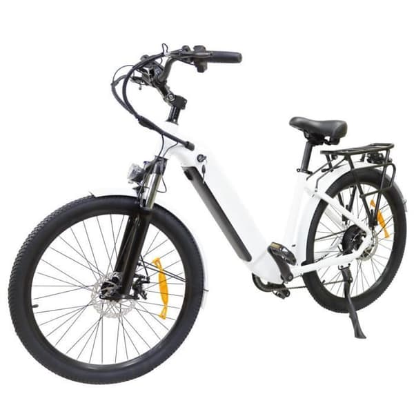 Fällbar elcykel DZ2608 U 750W 48V 12AH 40KM-H SHIMANO 7 växlar 20"*4.0 Terrängdäck - Vit