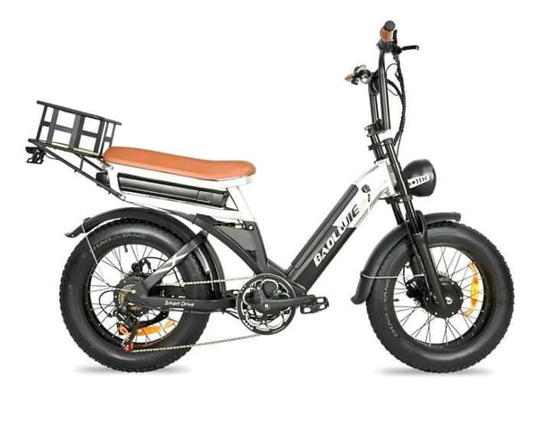 Växelcykel BAOLUJIE - Dubbel Motor 2000W - Dubbel Batteri 30Ah - Räckvidd 100 km - Shimano 7 Växlar - Hjul 20'' E-cykel