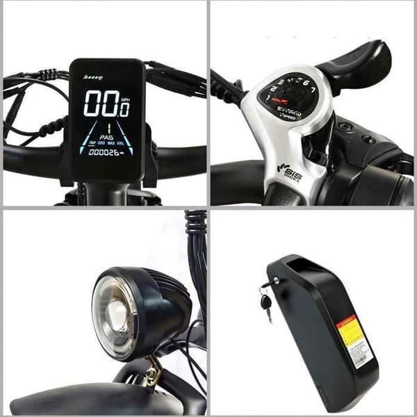 Elcykel - BAOLUJIE - Dubbelmotor 2000W - Batteri 48V20AH - Räckvidd 80 km - Shimano 21 Växlar