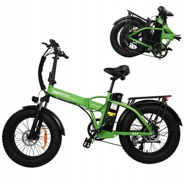 Elcykel - BAOLUJIE - D1 - 1000W - 48V 12.5Ah - Max hastighet 42 km/h - Grön